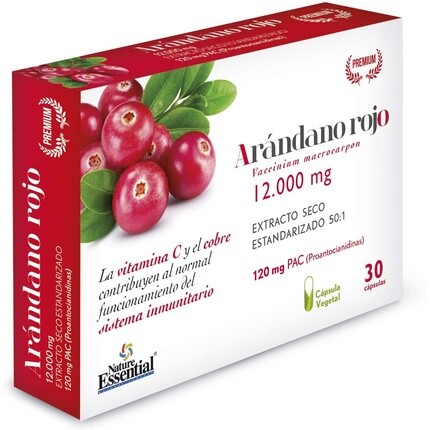 Nature Essential Red Cranberry 120 капсул (сухой экстракт) 30 вегетарианских капсул