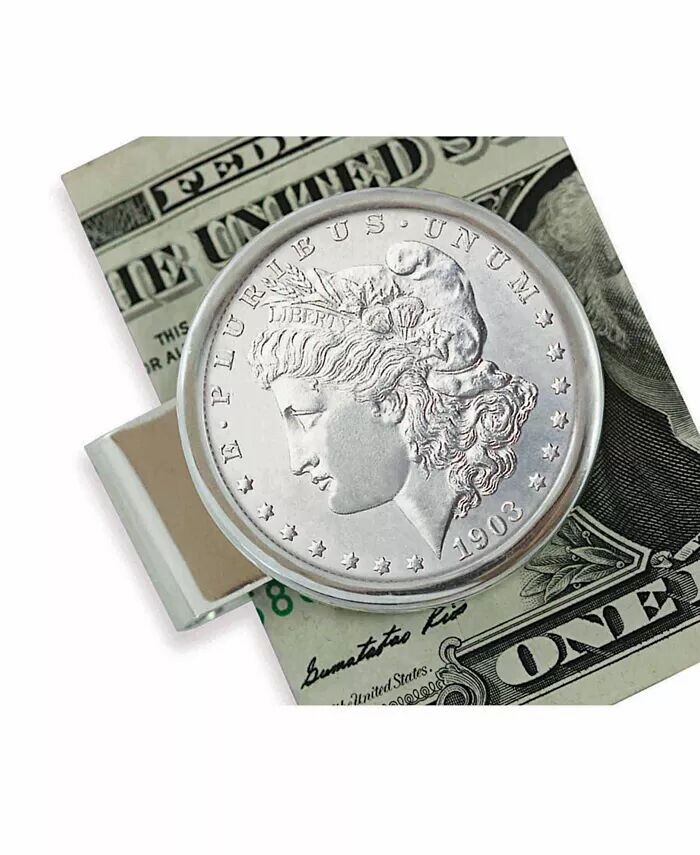 Мужской зажим для денег из стерлингового серебра Морган в долларах American Coin Treasures, серебро
Мужской зажим для денег из стерлингового серебра Морган в долларах American Coin Treasures, серебро