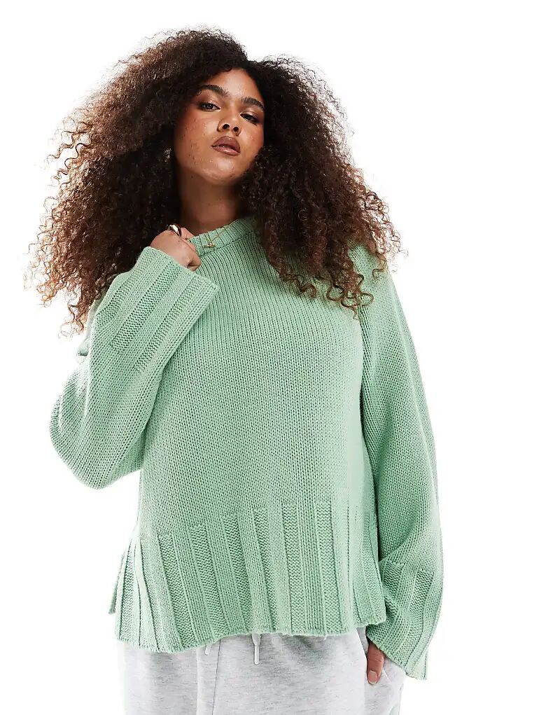 Джемпер свободного кроя с широкими резинками в цвете шалфея ASOS
Джемпер свободного кроя с широкими резинками в цвете шалфея ASOS