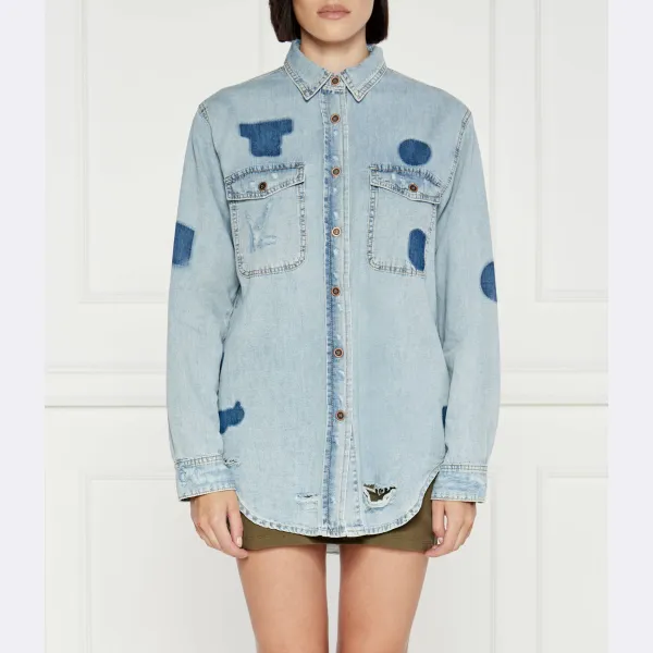 Джинсовая рубашка оверсайз Hendrixe One Teaspoon, синий
Джинсовая рубашка оверсайз Hendrixe One Teaspoon, синий