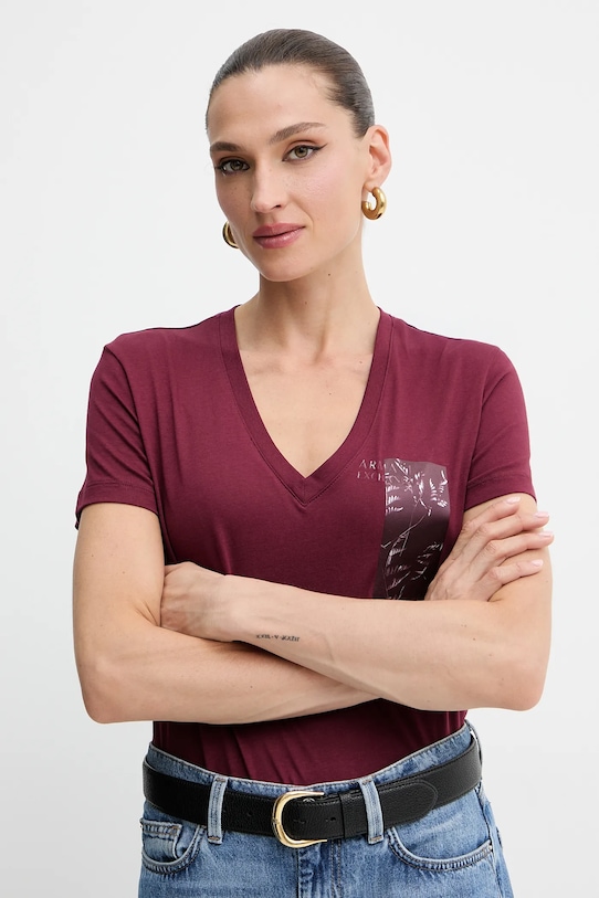 Хлопковая футболка Armani Exchange, бордовый
Хлопковая футболка Armani Exchange, бордовый