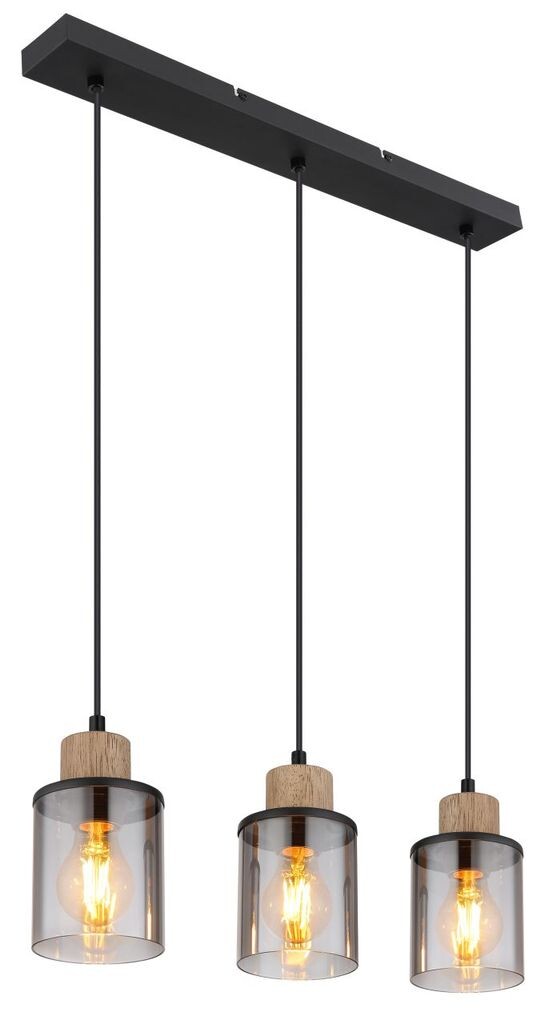 Подвесной светильник Globo Lighting, металл черный матовый, дерево темно-коричневое, стекло дымчатое, кабель ПВХ черный, высоту можно укоротить, ДхШхВ: 550x100x1200 мм, без 3x E27 15Вт 230В.
Подвесной светильник Globo Lighting, металл черный матовый, дерево темно-коричневое, стекло дымчатое, кабель ПВХ черный, высоту можно укоротить, ДхШхВ: 550x100x1200 мм, без 3x E27 15Вт 230В.
