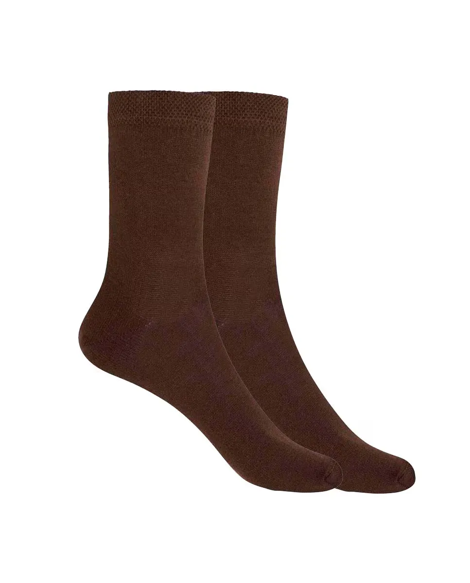 В упаковке 2 пары однотонных женских носков из хлопка Punto Blanco, коричневый
В упаковке 2 пары однотонных женских носков из хлопка Punto Blanco, коричневый