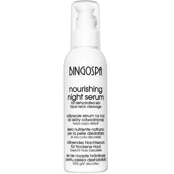 Питательная ночная сыворотка для обезвоженной кожи лица, шеи, декольте, 135 г Bingospa
Питательная ночная сыворотка для обезвоженной кожи лица, шеи, декольте, 135 г Bingospa