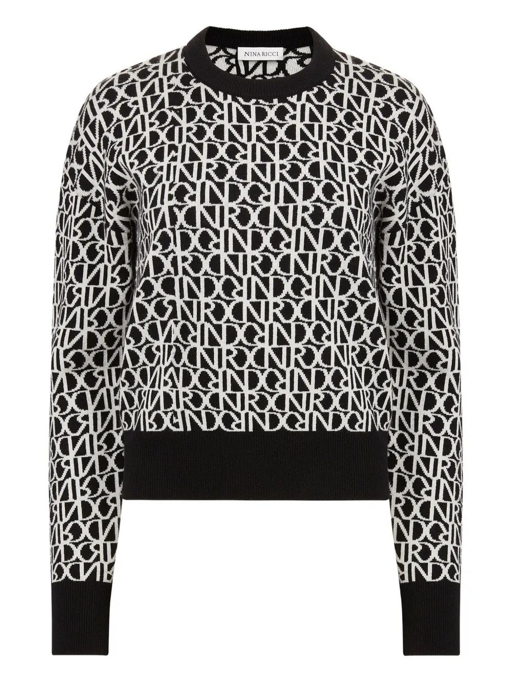 Шерстяной свитер с монограммой Nina Ricci, черный
Шерстяной свитер с монограммой Nina Ricci, черный