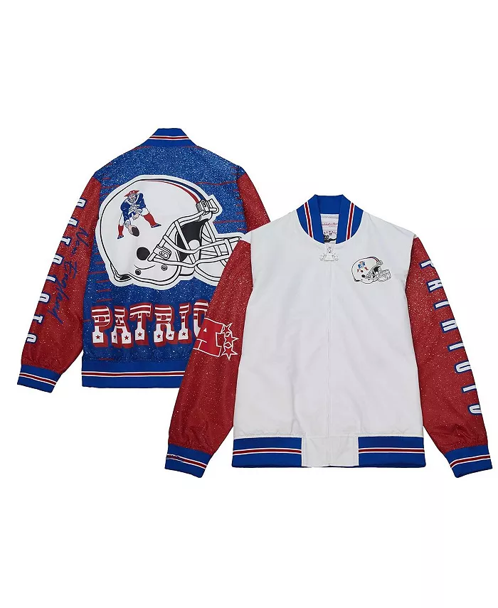 Мужская белая потертая куртка с молнией New England Patriots Team Burst для разминки Mitchell & Ness
Мужская белая потертая куртка с молнией New England Patriots Team Burst для разминки Mitchell & Ness