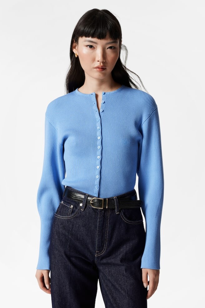 Облегающий кардиган в рубчик & Other Stories, синий
Облегающий кардиган в рубчик & Other Stories, синий