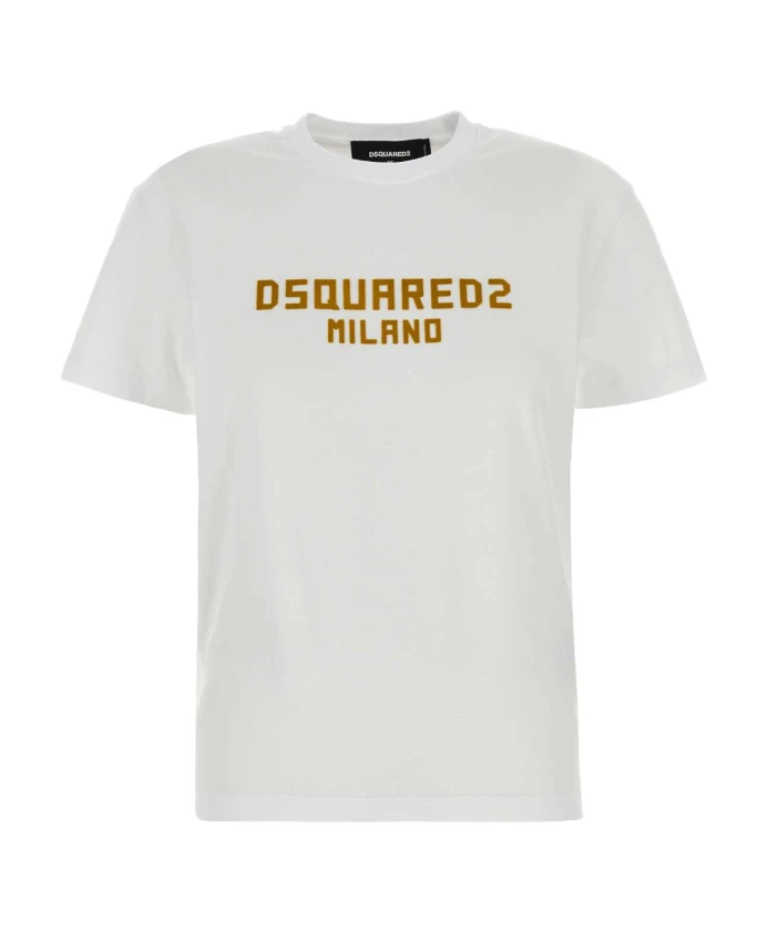 Классическая хлопковая футболка Dsquared2, белый 
Классическая хлопковая футболка Dsquared2, белый