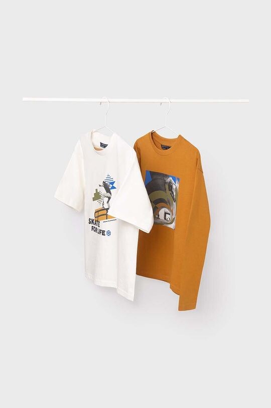 Детские хлопковые рубашки с длинными рукавами, 2 шт. Mayoral, оранжевый 
Детские хлопковые рубашки с длинными рукавами, 2 шт. Mayoral, оранжевый