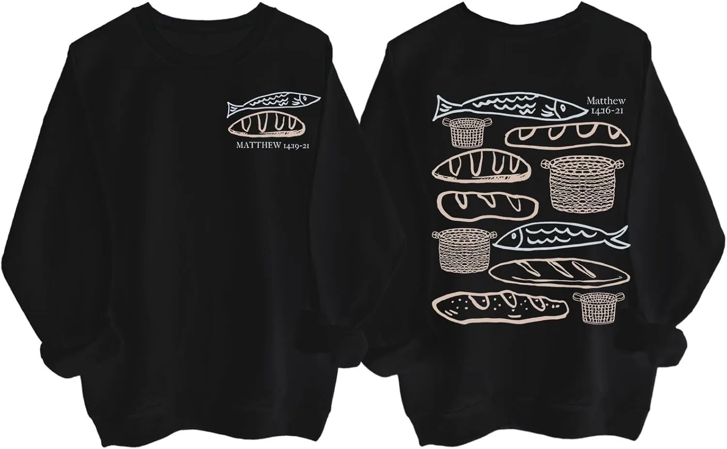 Толстовка Five Loaves and Two Fish с библейским стихом Matthew 14:19–21 KALRUP
Толстовка Five Loaves and Two Fish с библейским стихом Matthew 14:19–21 KALRUP