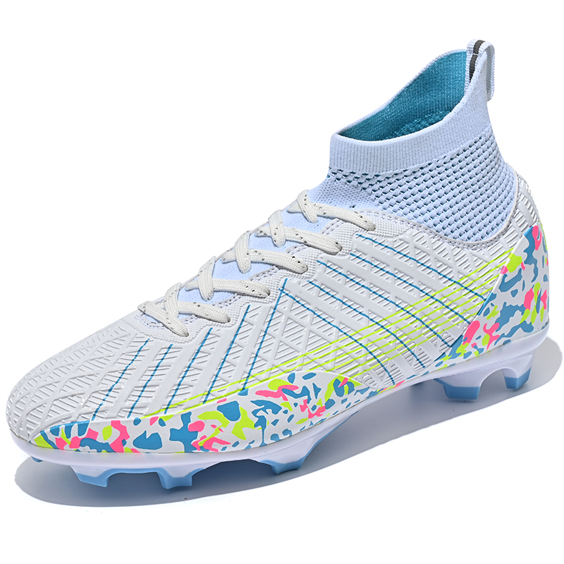 Kuding Унисекс футбольные бутсы высокие бело-аква-черные, цвет White
Kuding Унисекс футбольные бутсы высокие бело-аква-черные, цвет White