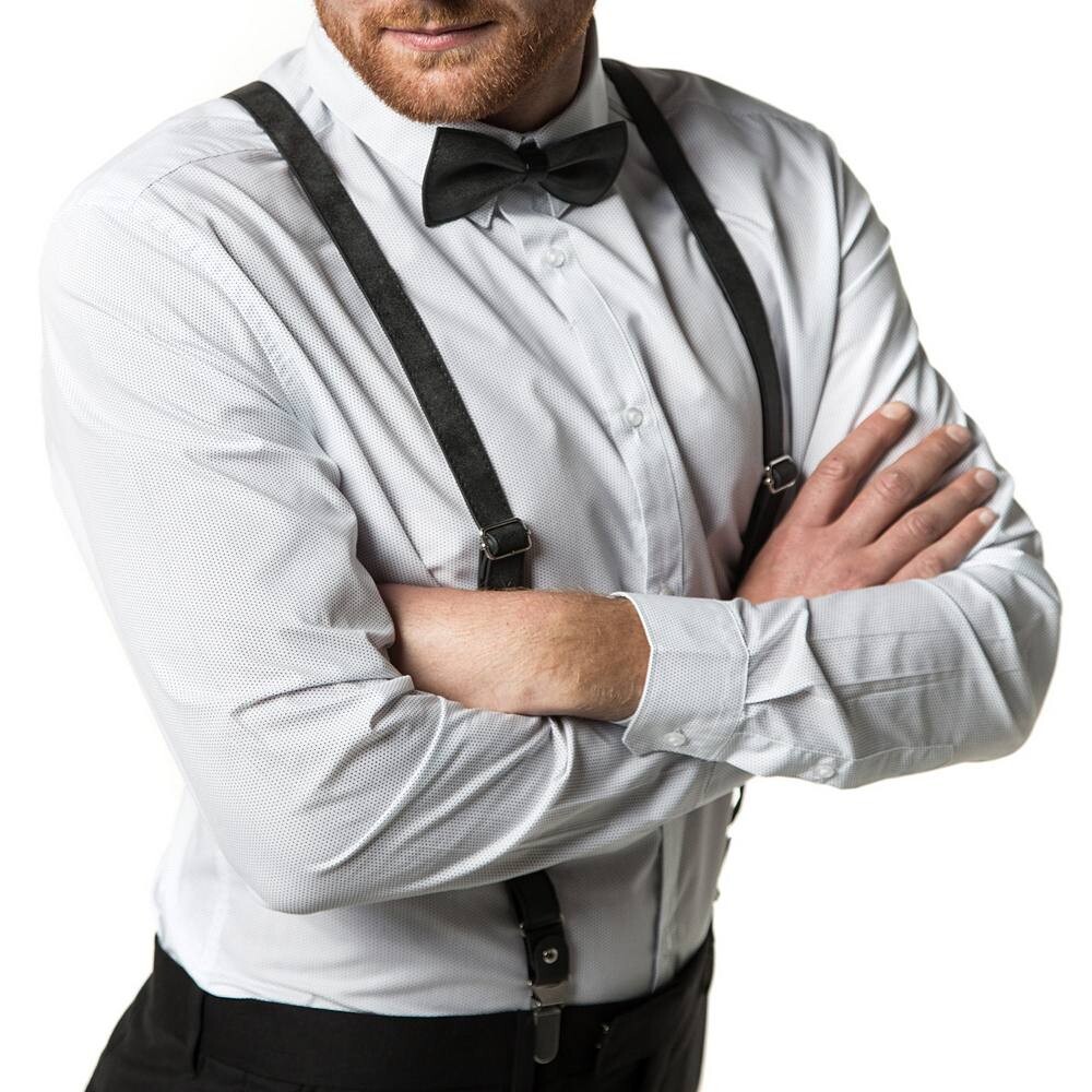 Замшевые подтяжки с Y-образной спинкой и галстуком-бабочкой Mio Marino, цвет Onyx
Замшевые подтяжки с Y-образной спинкой и галстуком-бабочкой Mio Marino, цвет Onyx