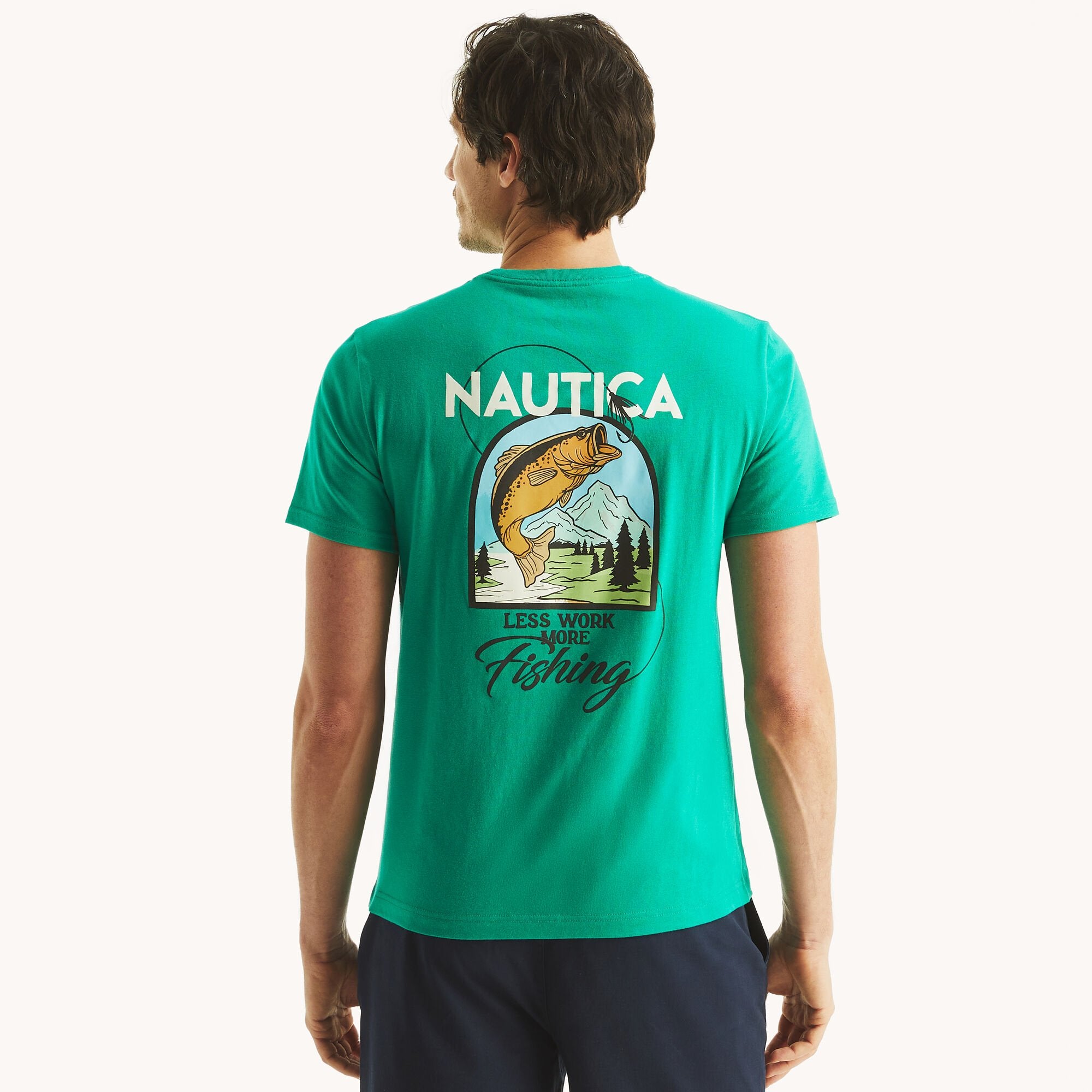 Футболка с принтом Nautica Mens Less Work More Fishing, цвет pepper green
Футболка с принтом Nautica Mens Less Work More Fishing, цвет pepper green