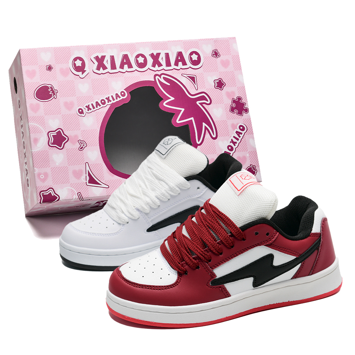 Circle small Повседневные устойчивые к износу противоскользящие низкие скейтборд-кроссовки Unisex с розовой коробкой - белые и красные непарные, цвет White Red Mismatched
Circle small Повседневные устойчивые к износу противоскользящие низкие скейтборд-кроссовки Unisex с розовой коробкой - белые и красные непарные, цвет White Red Mismatched