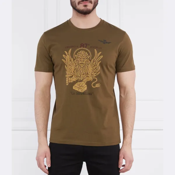 Футболка стандартного кроя Aeronautica Militare, зеленый 
Футболка стандартного кроя Aeronautica Militare, зеленый