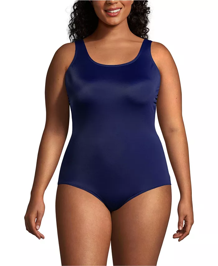 Купальник Plus Size с поддержкой живота, устойчивый к хлору, с мягкими чашками и без затяжек, цельный Lands' End, синий
Купальник Plus Size с поддержкой живота, устойчивый к хлору, с мягкими чашками и без затяжек, цельный Lands' End, синий