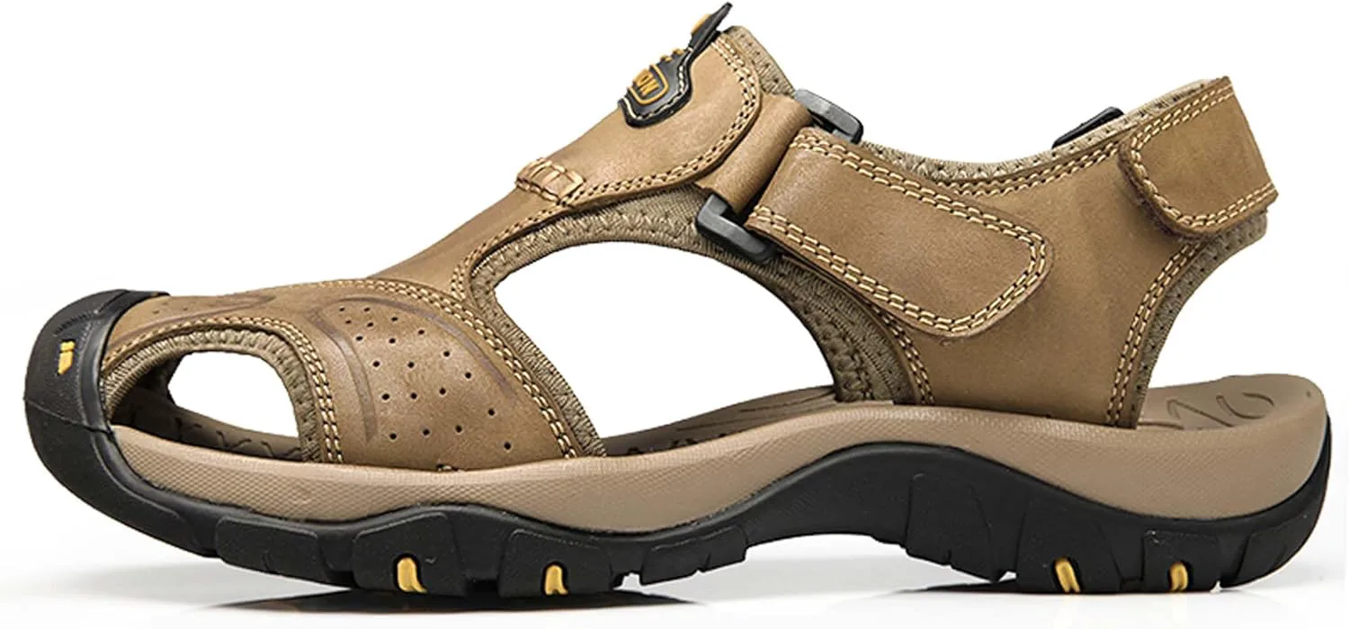 Мужские сандалии из натуральной кожи, спортивные уличные походные сандалии с закрытым носком, для активного отдыха, пляжа и рыбалки, водные сандалии Vtiao, светло-коричневый
Мужские сандалии из натуральной кожи, спортивные уличные походные сандалии с закрытым носком, для активного отдыха, пляжа и рыбалки, водные сандалии Vtiao, светло-коричневый