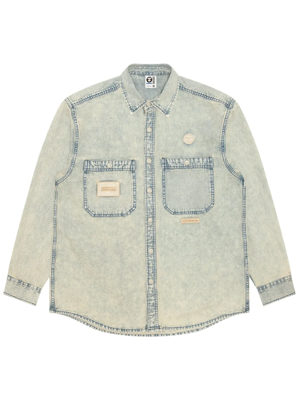 Рубашка с нашивкой-логотипом AAPE BY *A BATHING APE, синий 
Рубашка с нашивкой-логотипом AAPE BY *A BATHING APE, синий