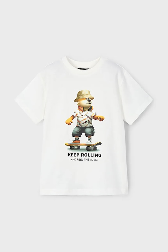 Детская хлопковая футболка Mayoral, бежевый 
Детская хлопковая футболка Mayoral, бежевый