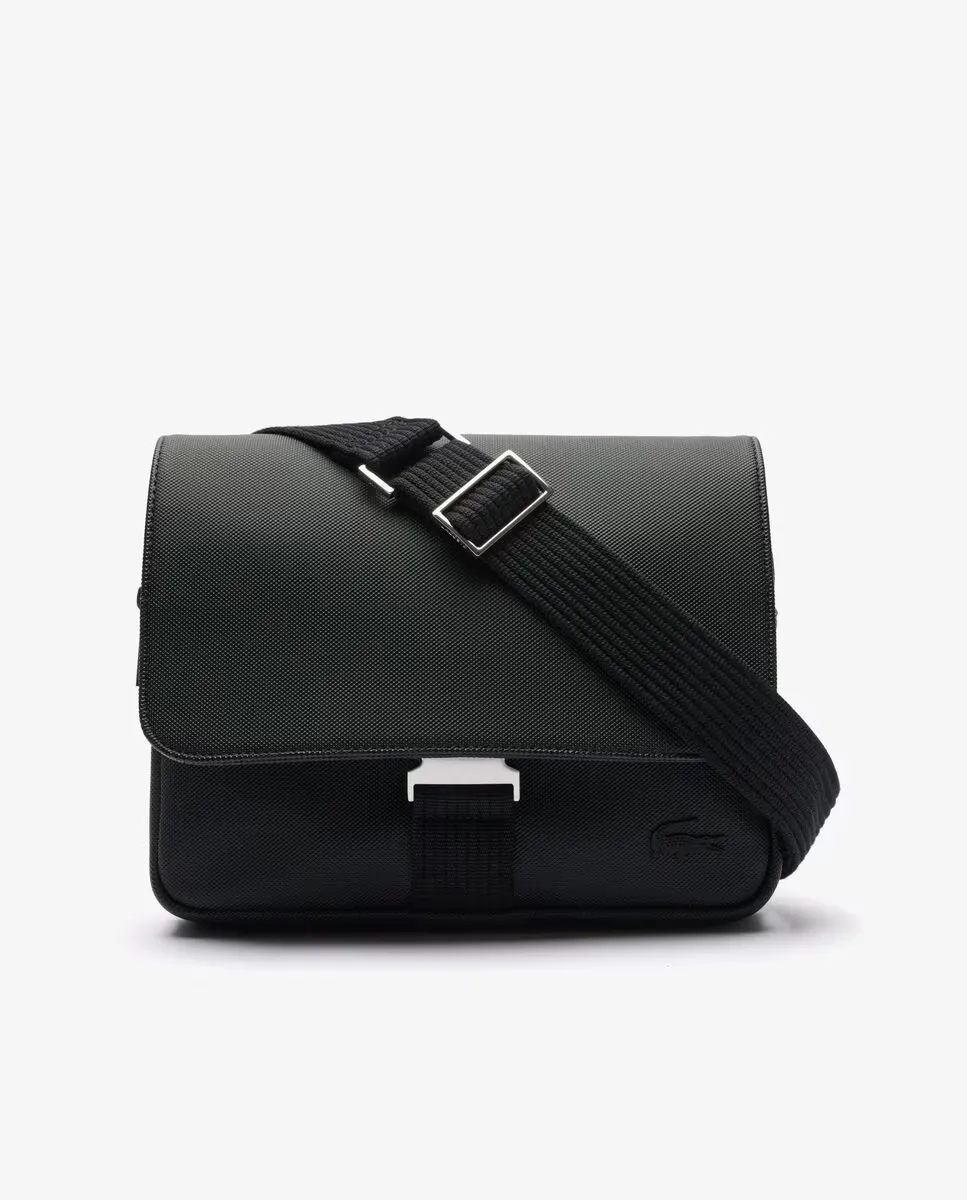 Мужской портфель с карманом для iPad и застежкой-клапаном черного цвета Lacoste, чёрный 
Мужской портфель с карманом для iPad и застежкой-клапаном черного цвета Lacoste, чёрный