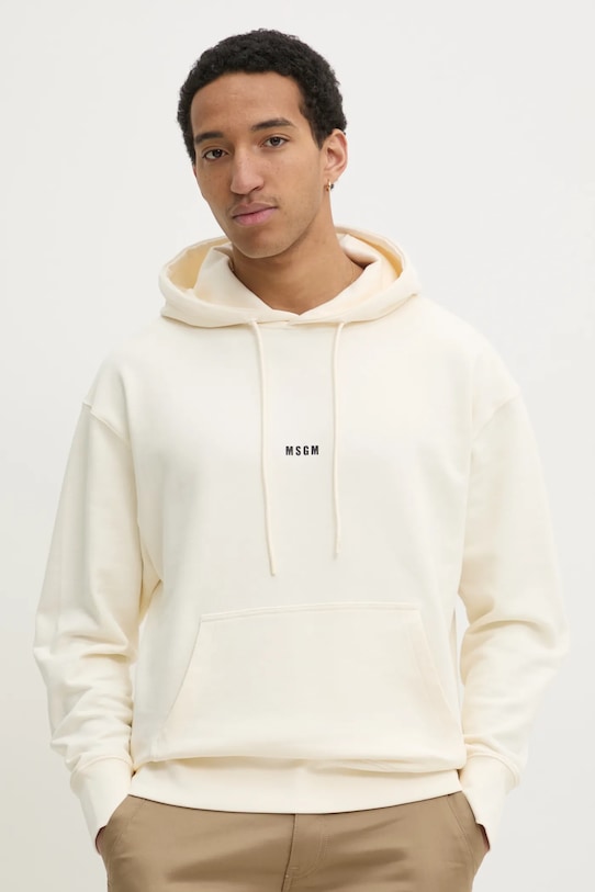 Хлопковая толстовка Msgm, бежевый 
Хлопковая толстовка Msgm, бежевый
