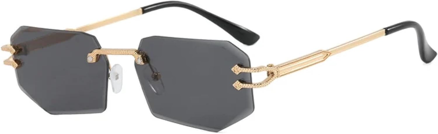 Стильные металлические солнцезащитные очки без оправы для женщин, роскошные очки с градиентными линзами, модные очки с защитой от УФ-излучения UV400 generic, Gold-black
Стильные металлические солнцезащитные очки без оправы для женщин, роскошные очки с градиентными линзами, модные очки с защитой от УФ-излучения UV400 generic, Gold-black