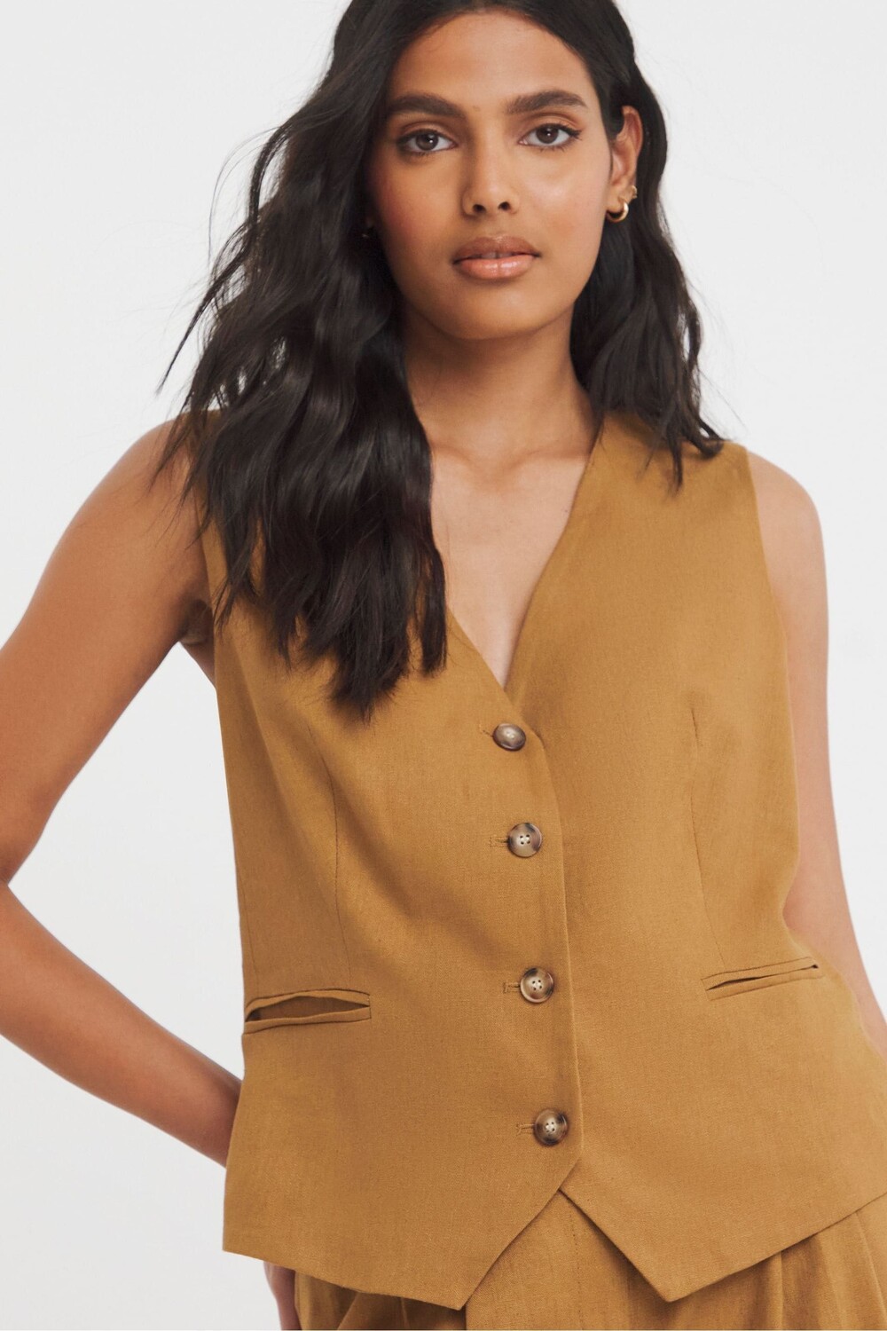 Льняной жилет с пуговицами спереди Jd Williams, коричневый
Льняной жилет с пуговицами спереди Jd Williams, коричневый