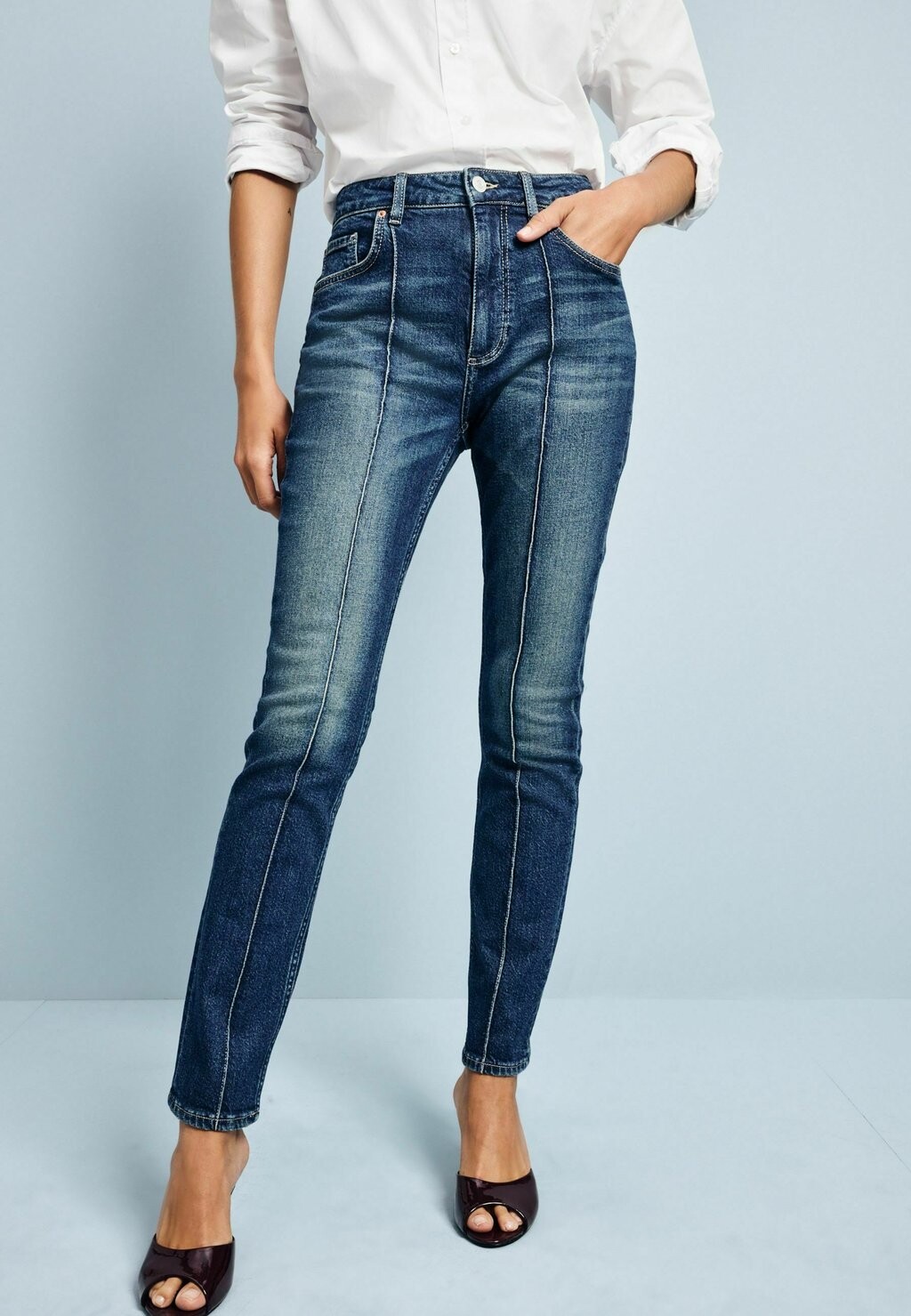 Джинсы облегающего кроя SEAM FRONT Next, синий 
Джинсы облегающего кроя SEAM FRONT Next, синий