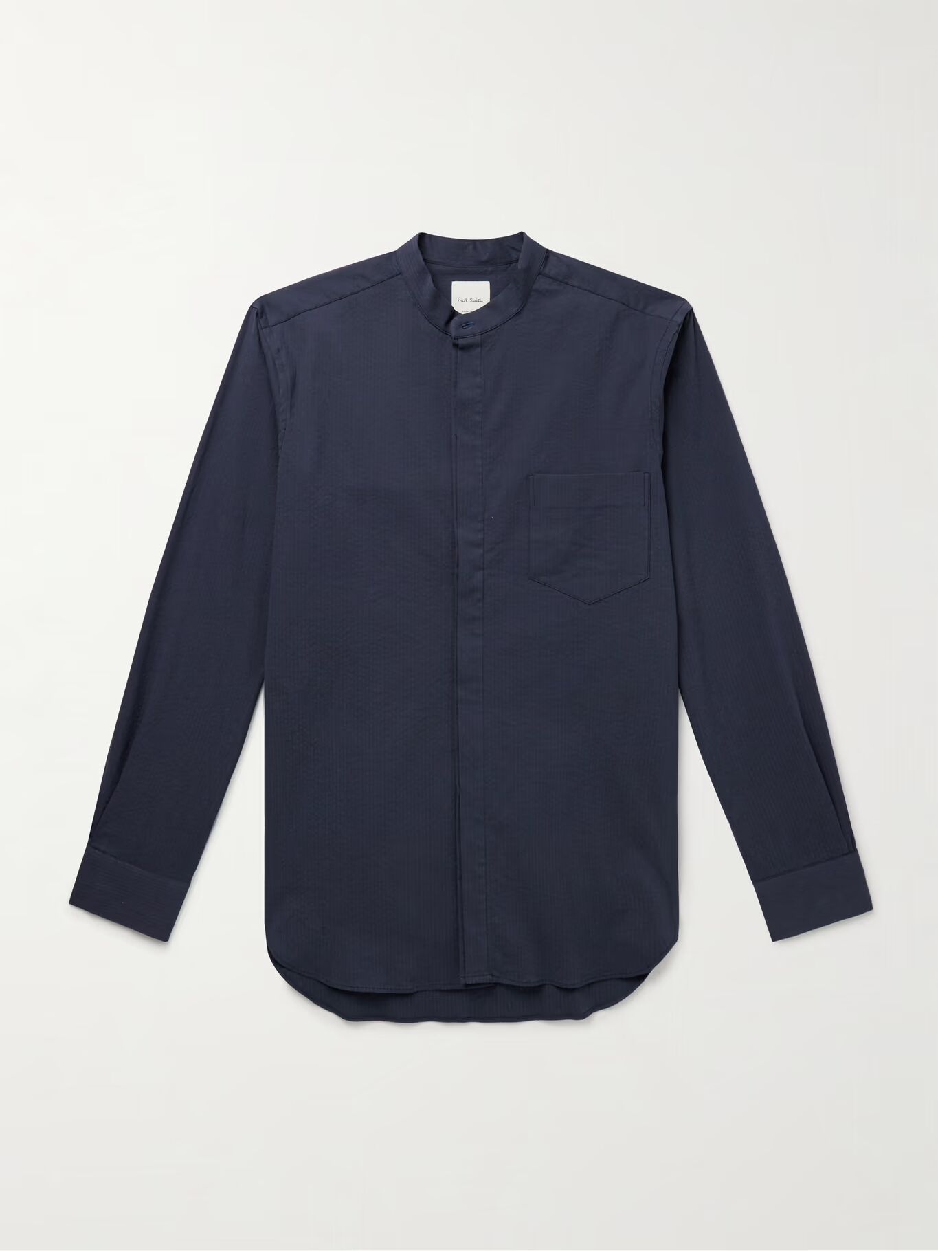 Рубашка облегающего кроя с воротником-стойкой из хлопка и сирсакера PAUL SMITH, темно-синий
Рубашка облегающего кроя с воротником-стойкой из хлопка и сирсакера PAUL SMITH, темно-синий