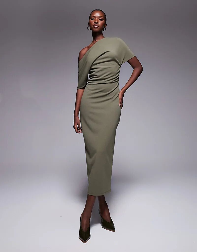 Платье-футляр миди ASOS DESIGN со складками на плечах цвета хаки
Платье-футляр миди ASOS DESIGN со складками на плечах цвета хаки