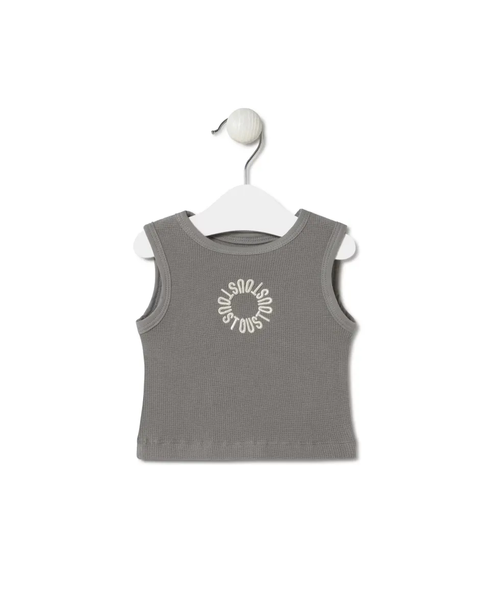 Крашеная детская футболка без рукавов Pique Tous, серый
Крашеная детская футболка без рукавов Pique Tous, серый