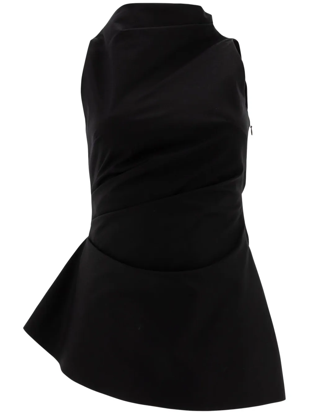 Топ асимметричного кроя с драпировкой Alexander McQueen, черный 
Топ асимметричного кроя с драпировкой Alexander McQueen, черный