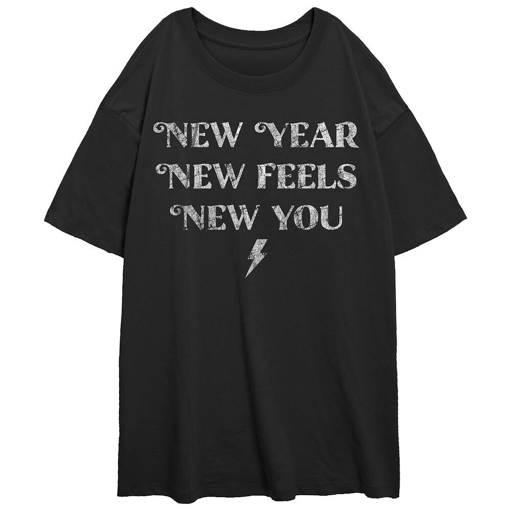 Детская новогодняя футболка New Feels New You большого размера с рисунком, черный
Детская новогодняя футболка New Feels New You большого размера с рисунком, черный