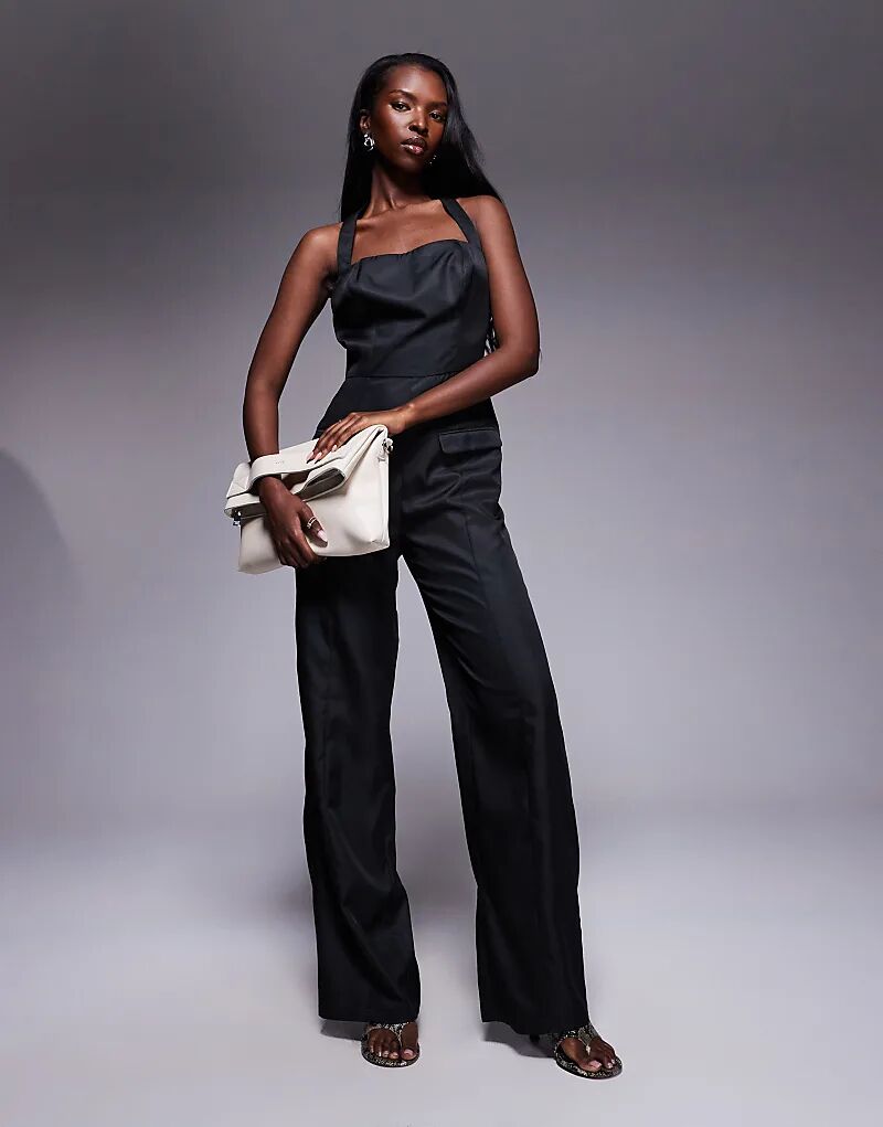 Эксклюзивный комбинезон Kaiia с квадратным халтером и широкими штанинами, с карманами, черного цвета
Эксклюзивный комбинезон Kaiia с квадратным халтером и широкими штанинами, с карманами, черного цвета