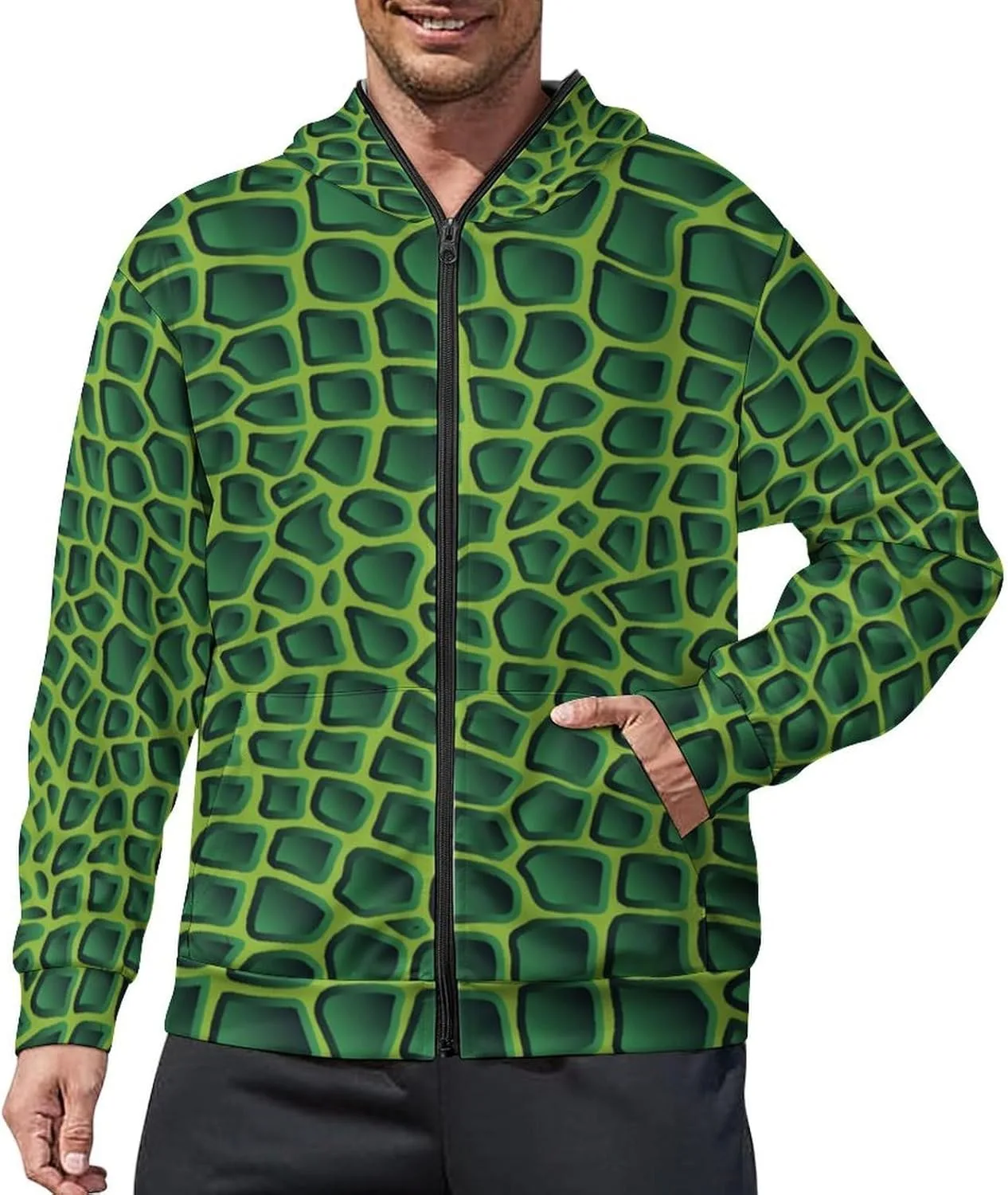 Кожаная худи с принтом змеиной кожи, мужская, на молнии, с карманами
Кожаная худи с принтом змеиной кожи, мужская, на молнии, с карманами