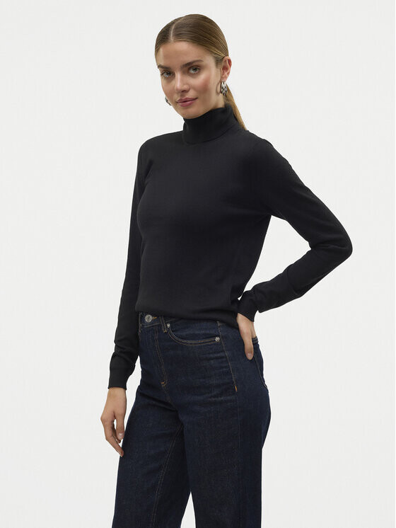 Свитер с высоким воротником приталенного кроя Vero Moda, черный
Свитер с высоким воротником приталенного кроя Vero Moda, черный