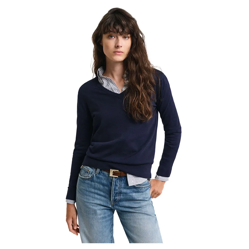 Свитер Gant 4800400 v neck, синий 
Свитер Gant 4800400 v neck, синий