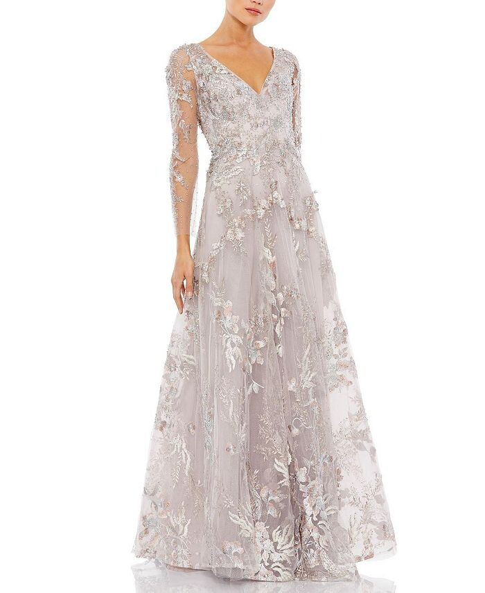 Платье трапециевидной формы с длинными рукавами и аппликацией Mac Duggal, фиолетовый
Платье трапециевидной формы с длинными рукавами и аппликацией Mac Duggal, фиолетовый