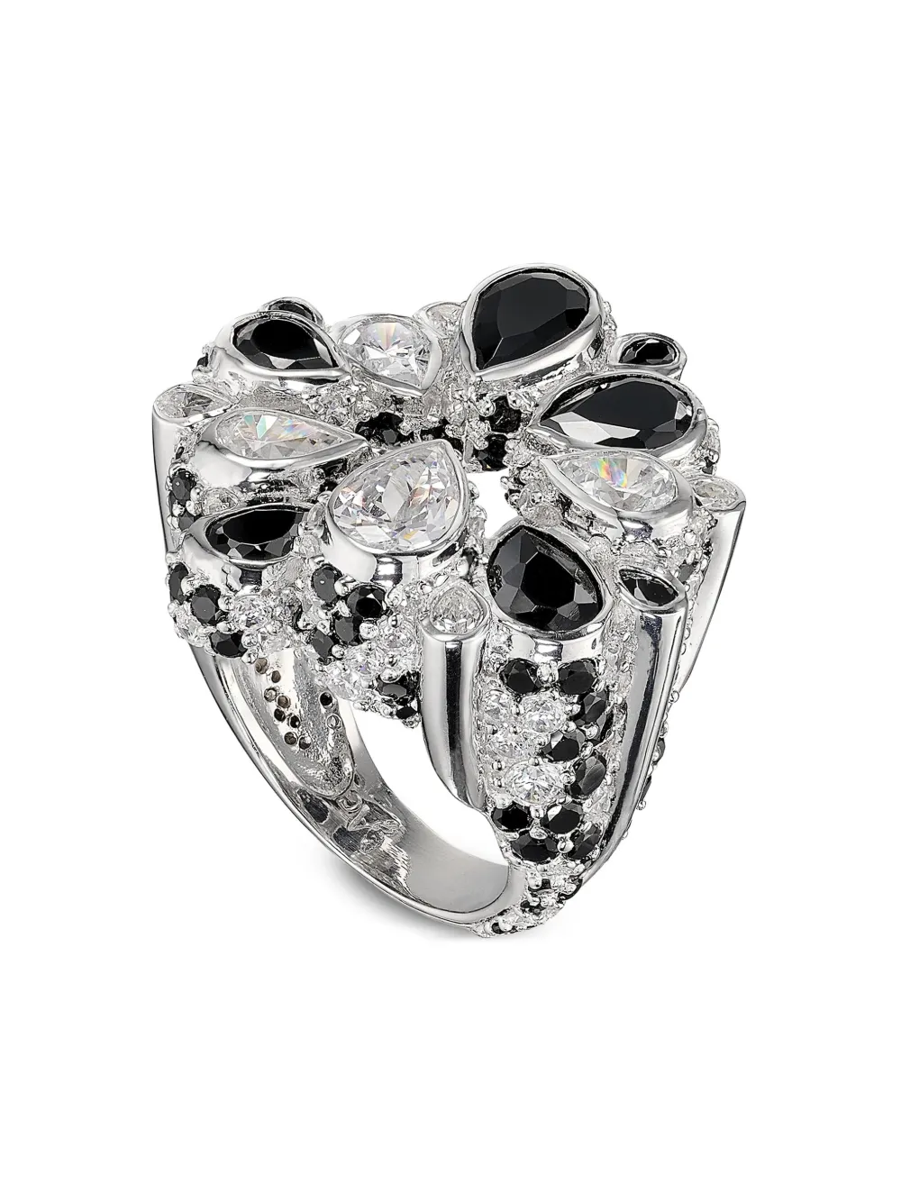 Кольцо Panettone из белого золота с бриллиантами Anabela Chan, черный