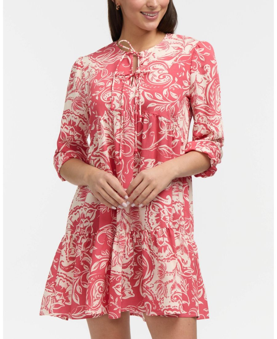 Женское многоярусное платье с двойным завязывающимся вырезом горловины Ellen Tracy, Coral batik floral
Женское многоярусное платье с двойным завязывающимся вырезом горловины Ellen Tracy, Coral batik floral
