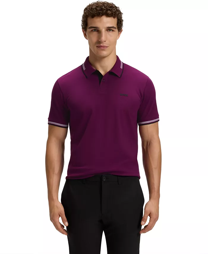 Мужская рубашка-поло облегающего кроя из эластичного хлопка Hugo Boss, розовый
Мужская рубашка-поло облегающего кроя из эластичного хлопка Hugo Boss, розовый