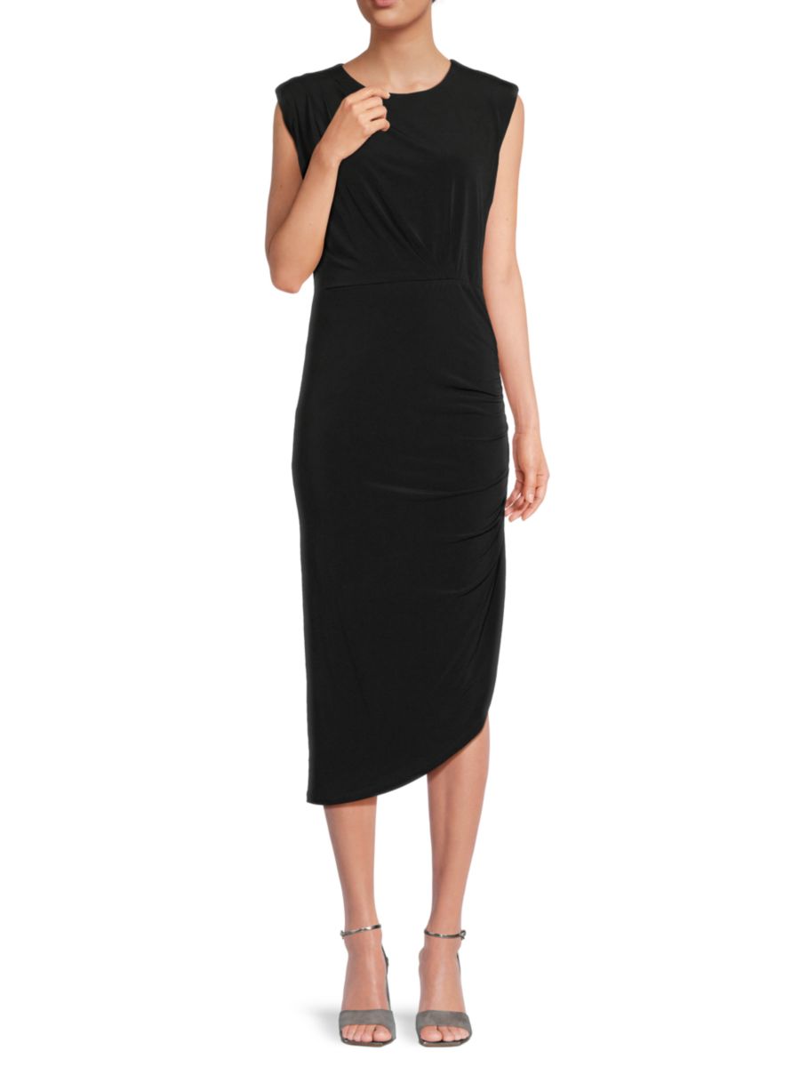 Платье миди с асимметричным подолом и сборками Calvin Klein, черный
Платье миди с асимметричным подолом и сборками Calvin Klein, черный