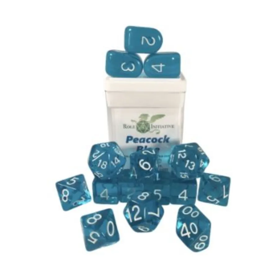 Многогранные игральные кости — синий павлин с белым и Arch'd4 (15), Game Dice - Translucent (Role 4 Initiative)
Многогранные игральные кости — синий павлин с белым и Arch'd4 (15), Game Dice - Translucent (Role 4 Initiative)