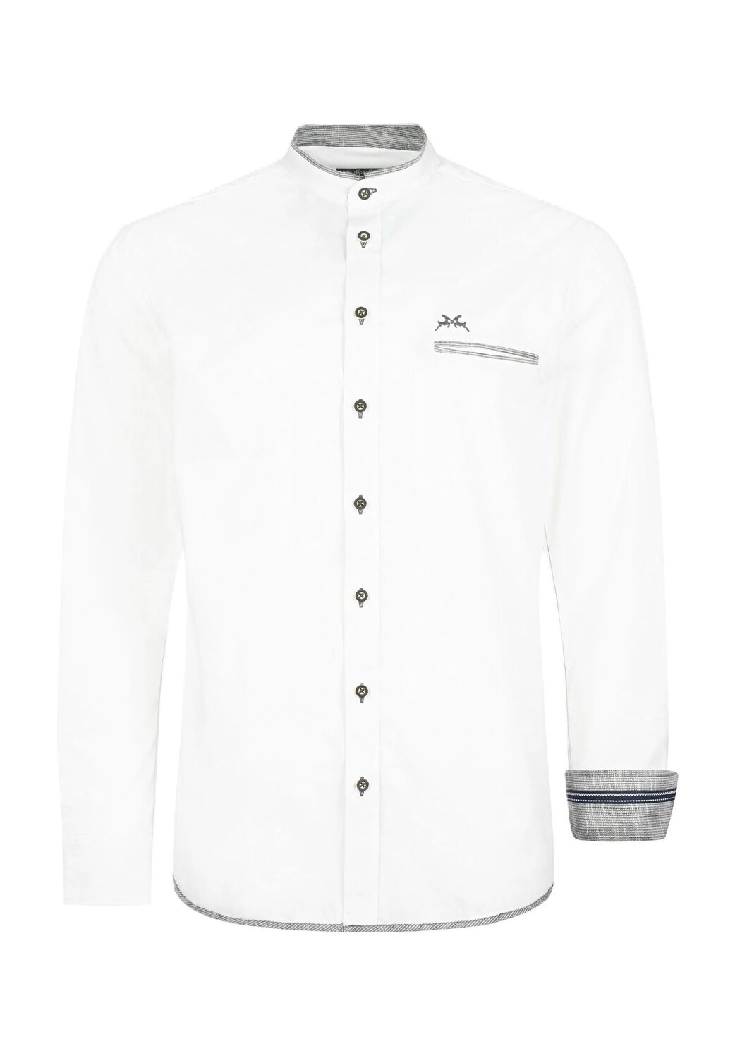 Рубашка традиционная, стандартного кроя, длинные рукава, воротник стойка, мужская Alpenfeeling, бело-серый
Рубашка традиционная, стандартного кроя, длинные рукава, воротник стойка, мужская Alpenfeeling, бело-серый