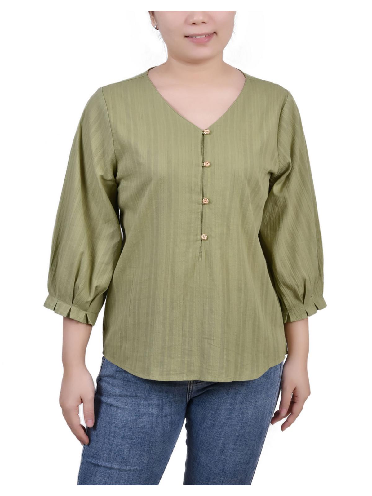 Petites Женский ребристый топ с длинными рукавами на пуговицах NY Collection, цвет sage
Petites Женский ребристый топ с длинными рукавами на пуговицах NY Collection, цвет sage