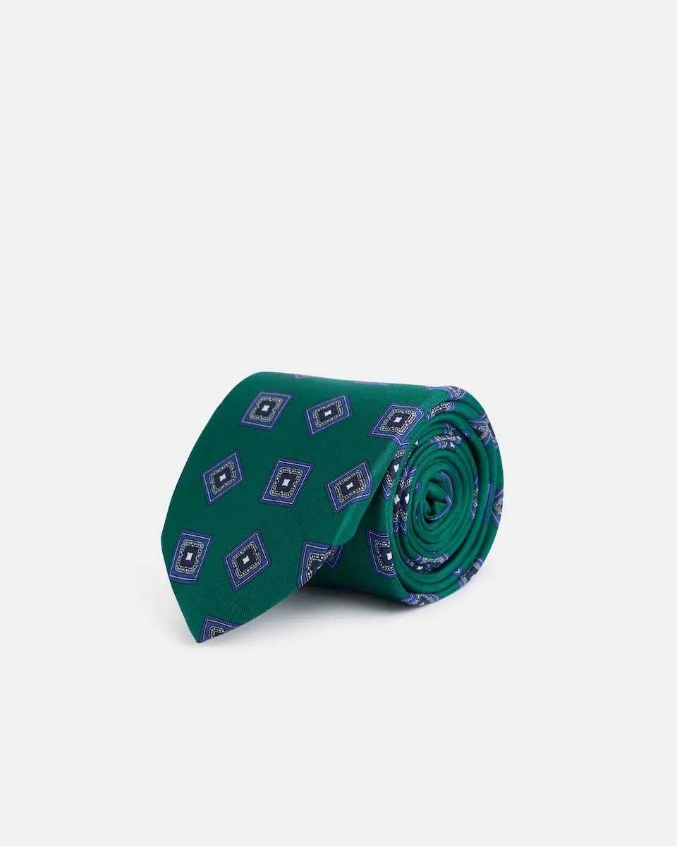 Галстук из шелка с неровным ромбом Silbon, зеленый
Галстук из шелка с неровным ромбом Silbon, зеленый