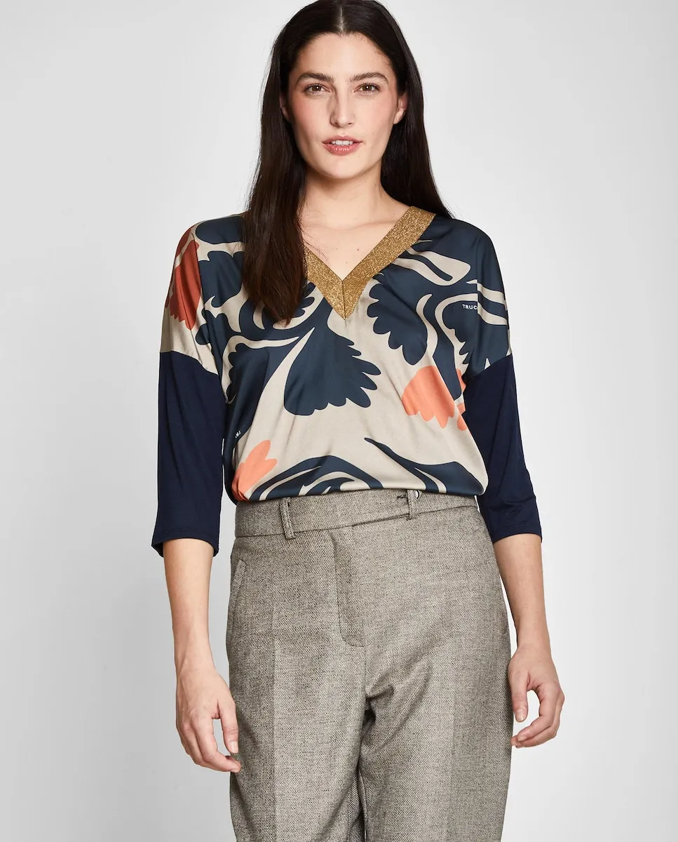 Женская футболка с принтом и V-образным вырезом Trucco, мультиколор
Женская футболка с принтом и V-образным вырезом Trucco, мультиколор