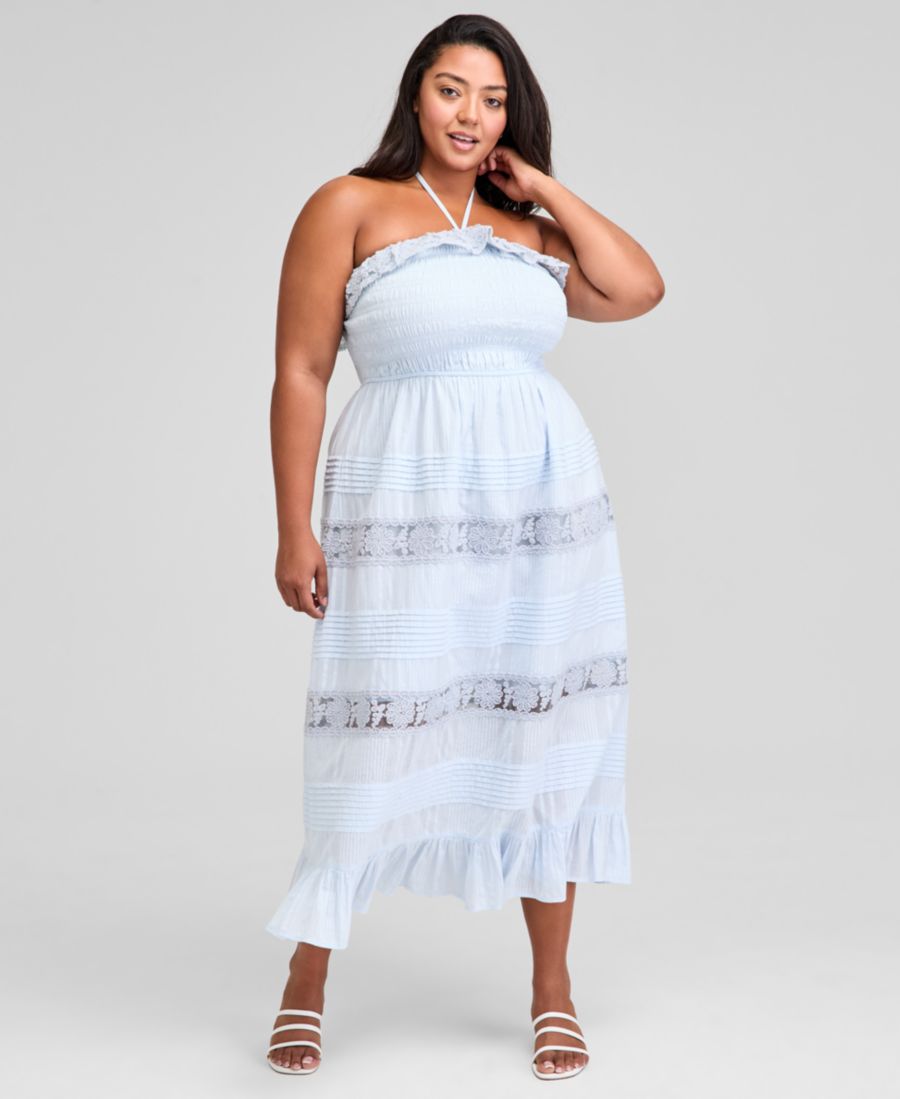 Модное длинное хлопковое платье больших размеров с кружевом And Now This, Blue
Модное длинное хлопковое платье больших размеров с кружевом And Now This, Blue