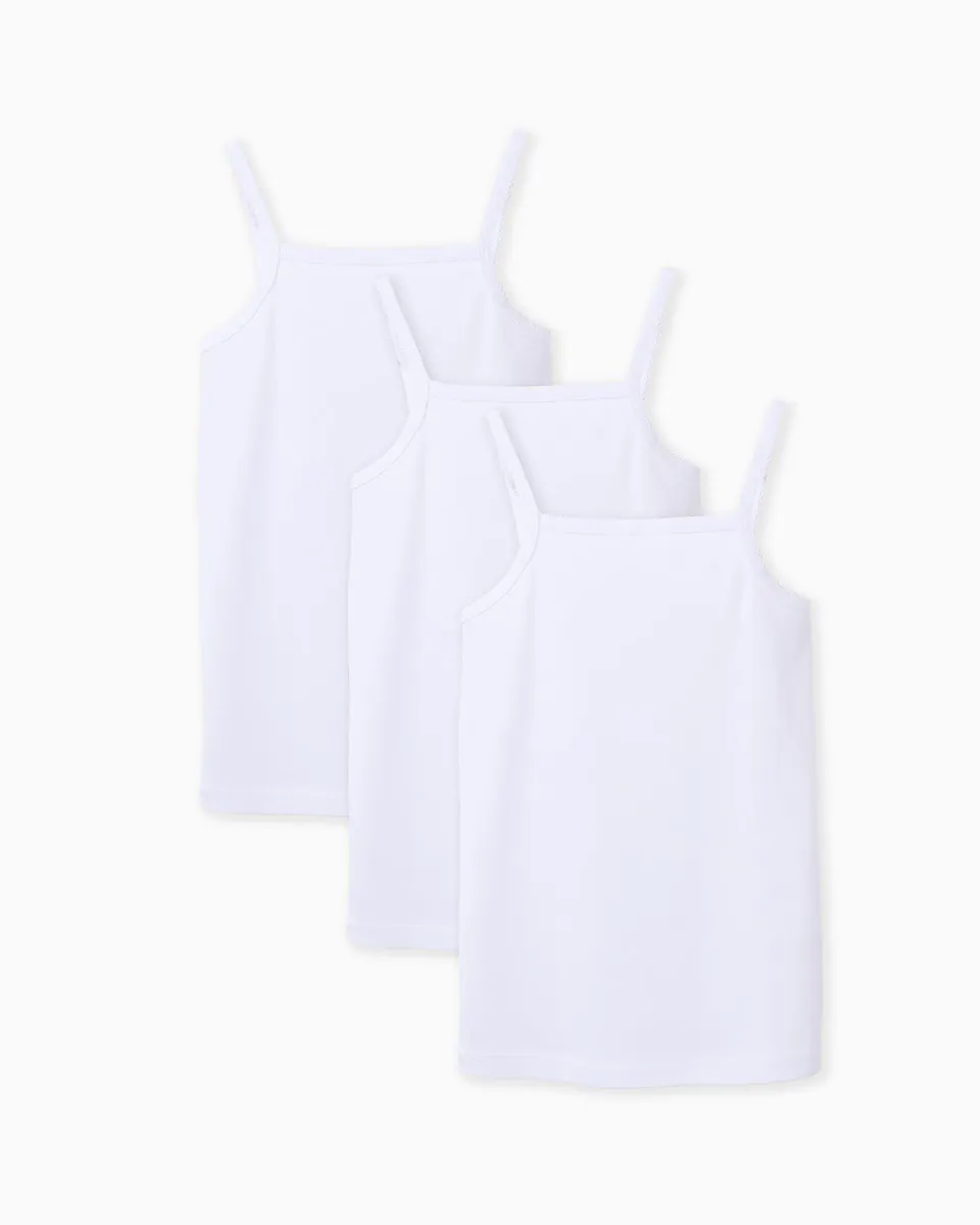 Упаковка из 3 маек для девочек из 100% хлопка с бретелями Zippy, белый
Упаковка из 3 маек для девочек из 100% хлопка с бретелями Zippy, белый