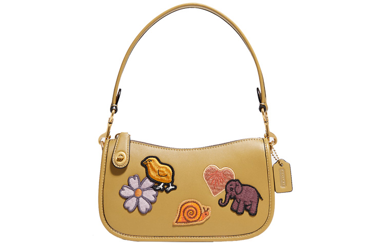 Кожаная переносная сумка-кроссбод Swinger, маленькая наплечная сумка для женщин, коричневая желтая COACH
Кожаная переносная сумка-кроссбод Swinger, маленькая наплечная сумка для женщин, коричневая желтая COACH